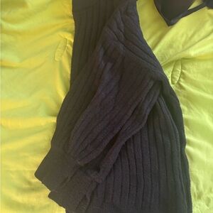 Aerie black oversized rib sweater